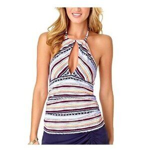 Anne Cole Stormy Seas Printed Keyhole Tankini Top